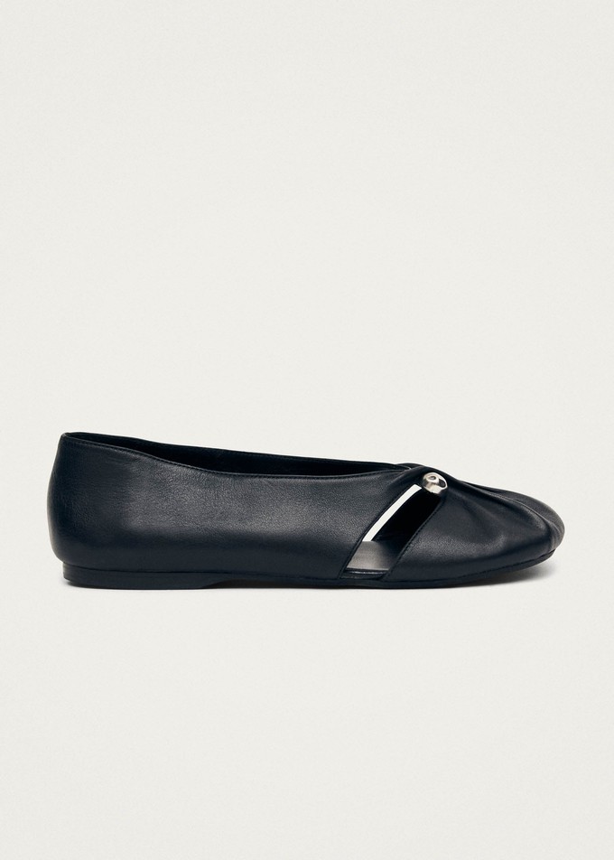 Ravena Black Leather Ballet Flats from Alohas