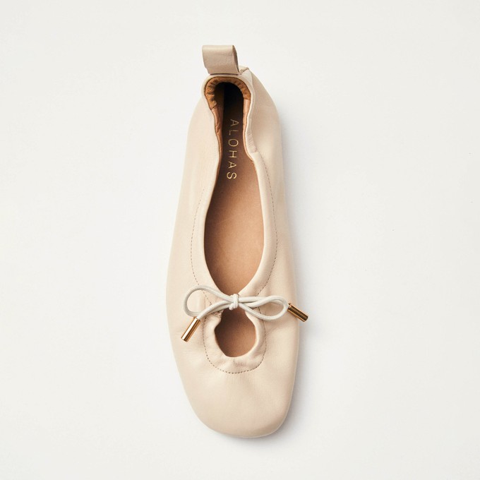 Rosalind Cream Leather Ballet Flats from Alohas