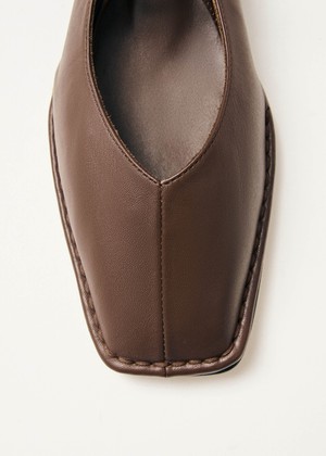 Sway Chestnut Brown Leather Ballet Flats from Alohas