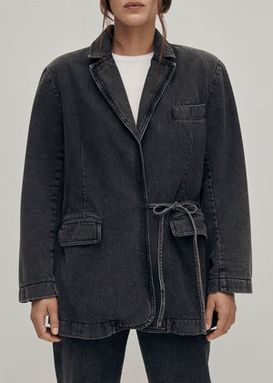 Sandra Black Denim Jacket from Alohas