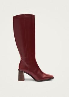 East Sleek Burgundy Leather Boots via Alohas