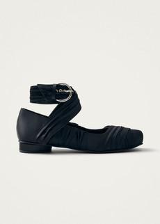 Volant Silky Black Ballet Flats via Alohas