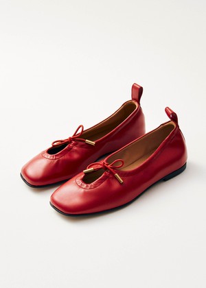 Rosalind Red Leather Ballet Flats from Alohas