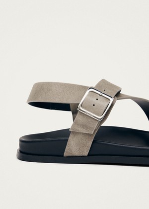 Siren Vintage Grey Leather Sandals from Alohas