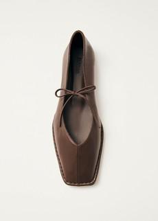 Sway Chestnut Brown Leather Ballet Flats via Alohas