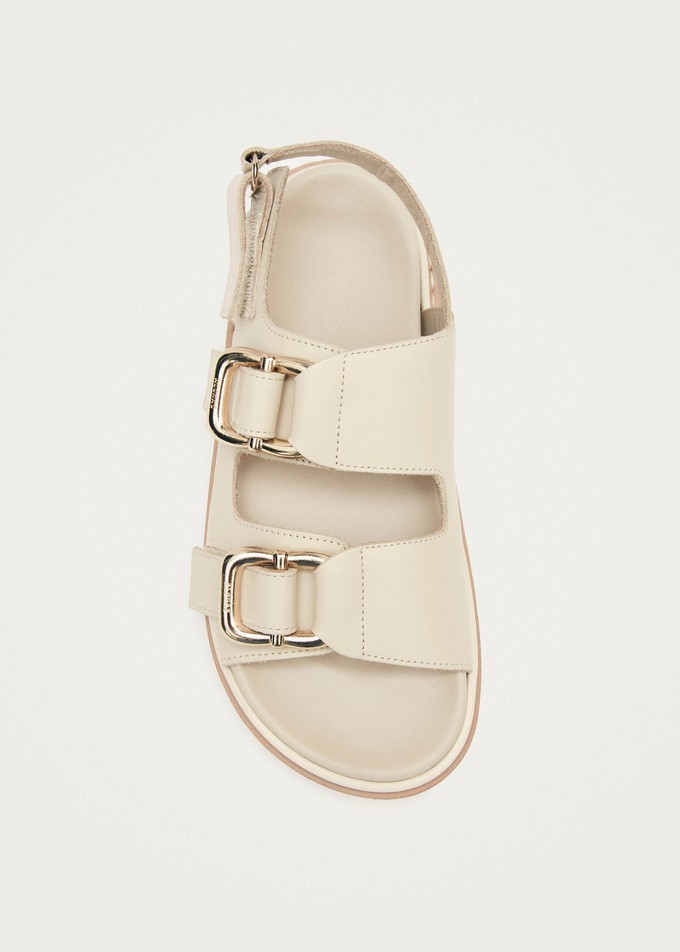 Harper Cream Leather Sandals from Alohas