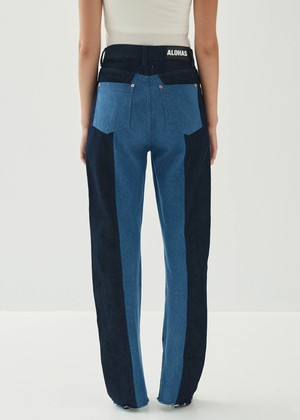 Kansas Bicolor Indigo Denim Trousers from Alohas