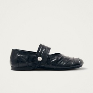 Shay Black Leather Ballet Flats from Alohas