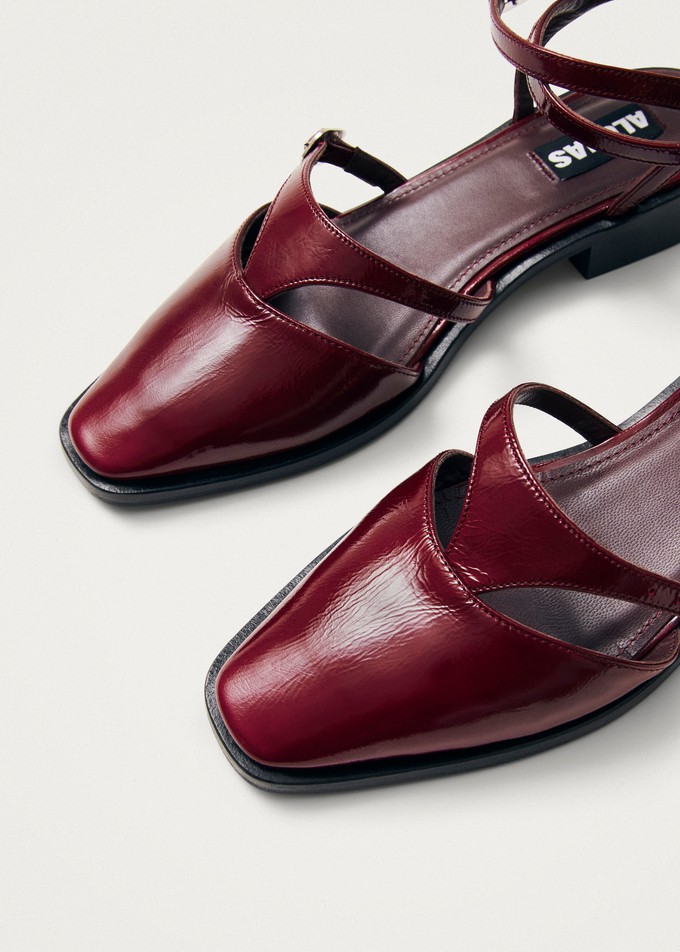 Aveline Burgundy Leather Ballet Flats from Alohas