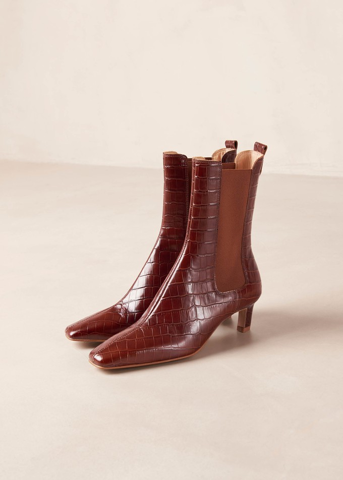 Kaleo Alli Brown Leather Ankle Boots from Alohas