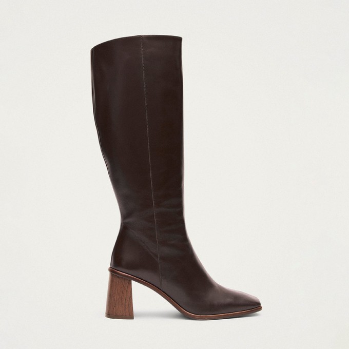 East Coffee Brown Leather Boots from Alohas