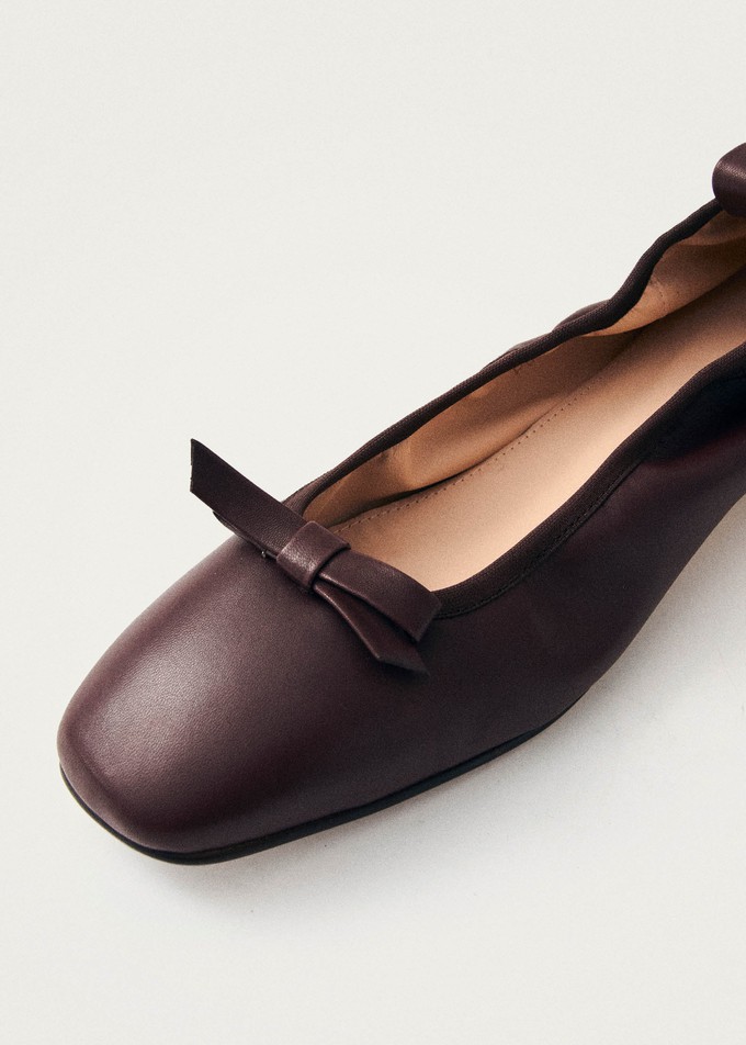 Freya Brown Leather Ballet Flats from Alohas