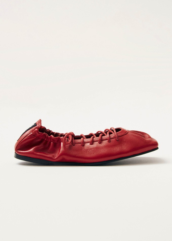 Aureline Red Leather Ballet Flats from Alohas