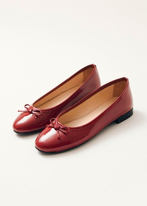 Oriana Onix Red Leather Ballet Flats from Alohas