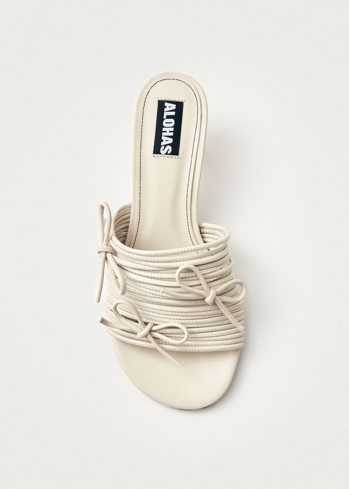 Viva White Leather Sandals from Alohas