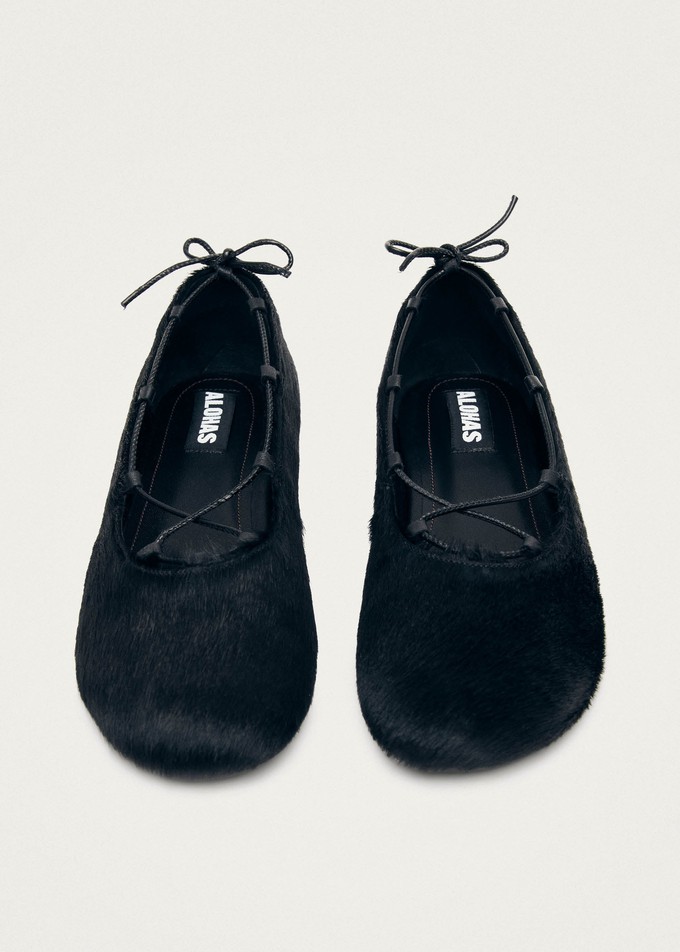 Hollis Soft Black Leather Ballet Flats from Alohas