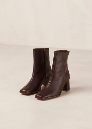 West Cape Wine Burgundy Leather Ankle Boots from Alohas