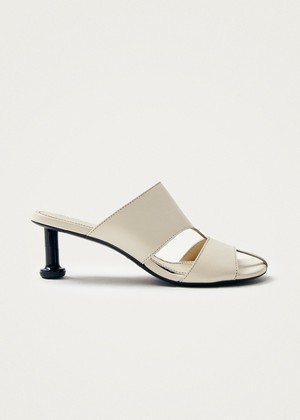 Rhea Cream Leather Sandals from Alohas