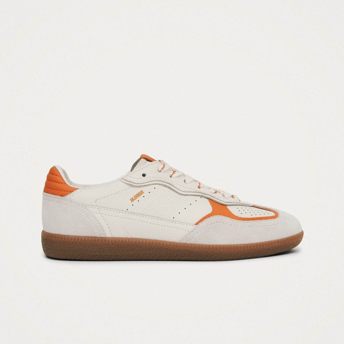 Tb.490 Rife Grain White Orange Leather Sneakers from Alohas