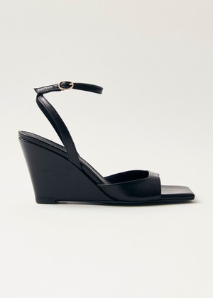 Riya Black Leather Sandals from Alohas