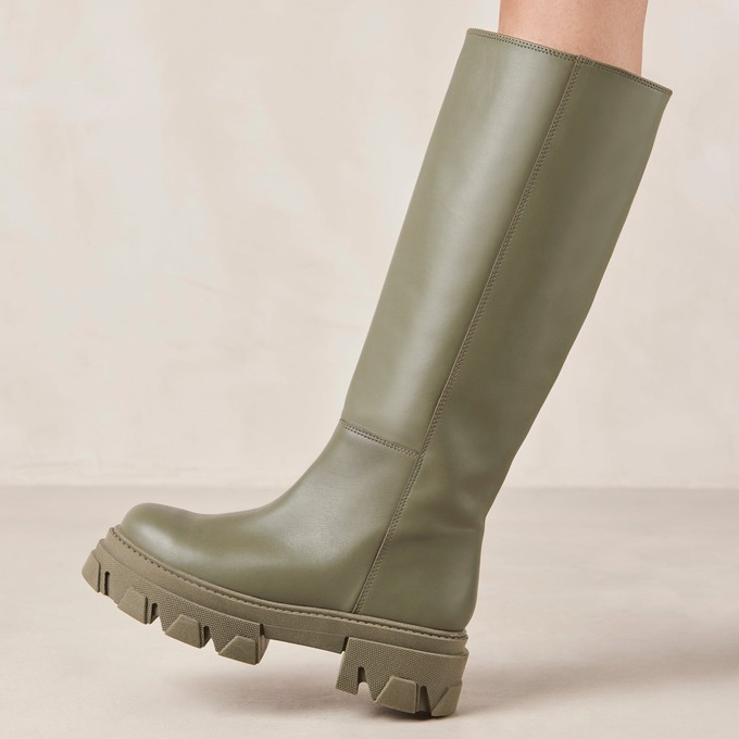 Katiuska Khaki Leather High Boot from Alohas