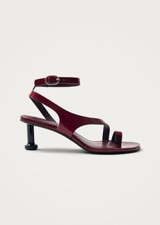 Miquela Onix Burgundy Leather Sandals via Alohas