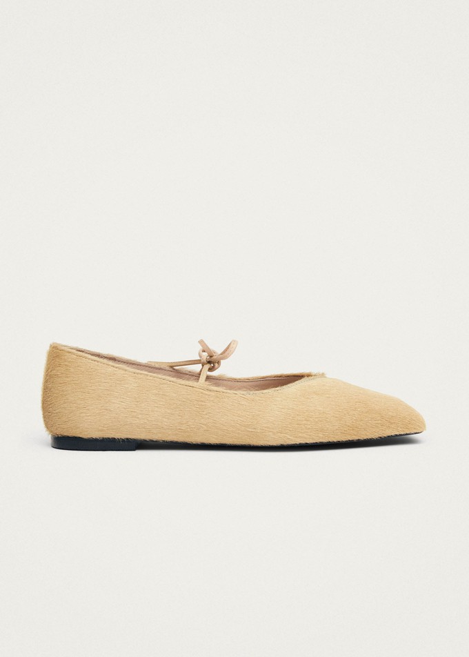 Sway Soft Beige Leather Ballet Flats from Alohas