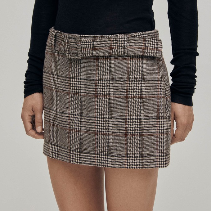 Shibuya Checks Brown Skirt from Alohas