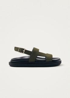 Lorelei Suede Khaki Leather Sandals via Alohas