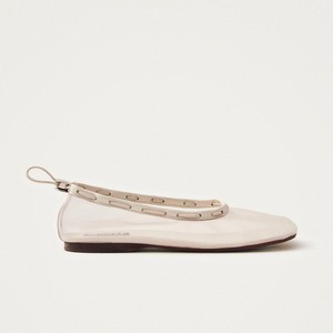 Gill Mesh White Ballet Flats from Alohas