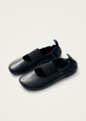 Sutton Black Leather Ballet Flats from Alohas