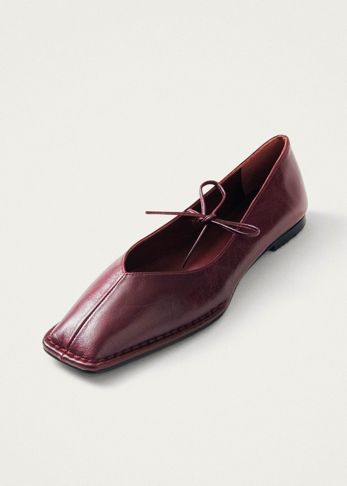 Sway Burgundy Leather Ballet Flats from Alohas