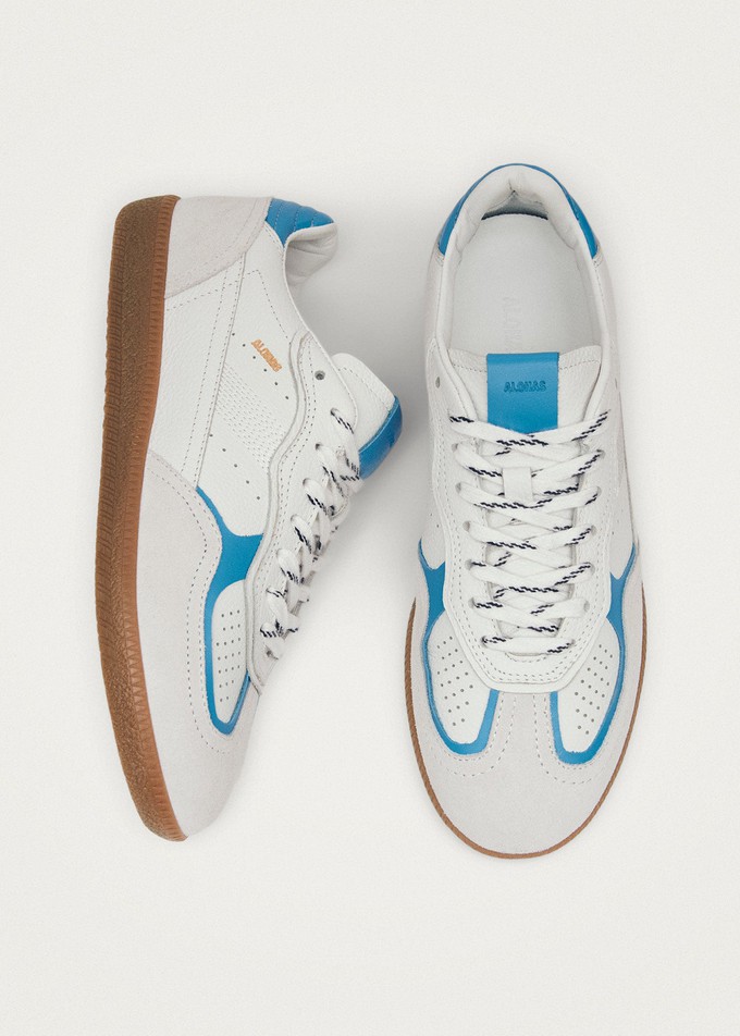 Tb.490 Rife Grain White Cornflower Blue Leather Sneakers from Alohas