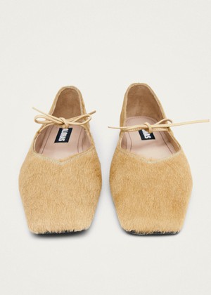 Sway Soft Beige Leather Ballet Flats from Alohas