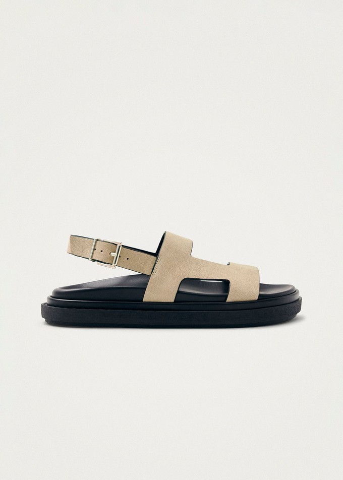 Lorelei Suede Beige Leather Sandals from Alohas