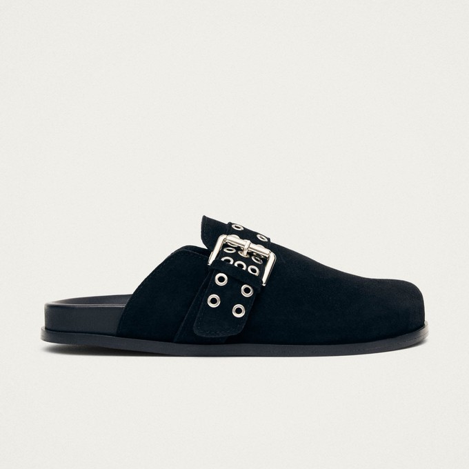 Halia Black Leather Mules from Alohas