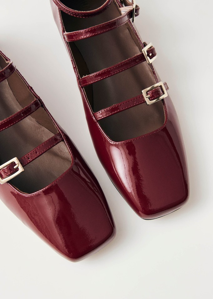 Luke Onix Wine Burgundy Leather Ballet Flats from Alohas