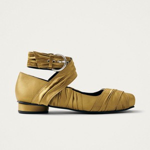 Volant Silky Dark Gold Ballet Flats from Alohas