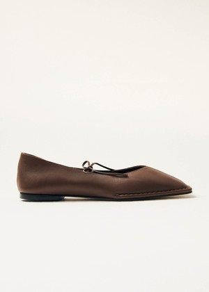 Sway Chestnut Brown Leather Ballet Flats from Alohas