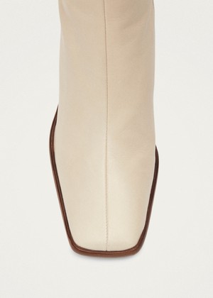 East Cream Leather Boots from Alohas