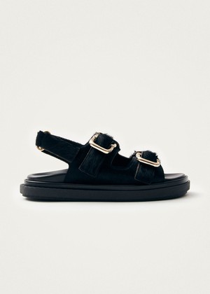 Harper Soft Black Leather Sandals from Alohas