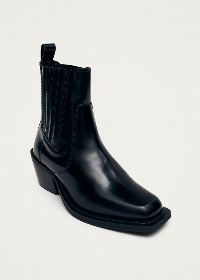 Denver Black Leather Ankle Boots from Alohas