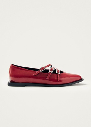 Jive Onix Red Leather Ballet Flats from Alohas