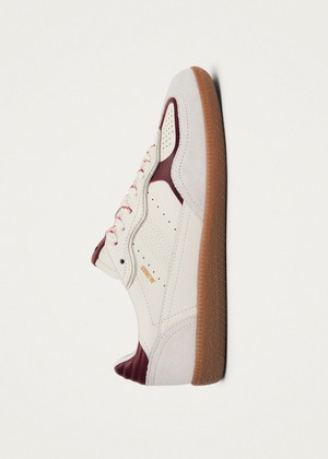 Tb.490 Rife Grain White Burgundy Leather Sneakers from Alohas