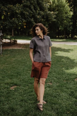 Long linen shorts MATILDA from AmourLinen