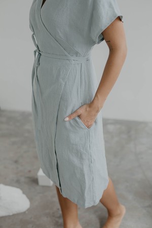 Linen wrap dress OLIVIA from AmourLinen