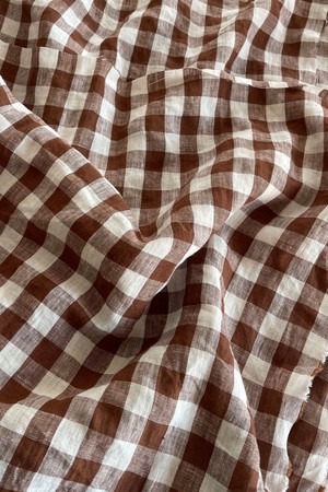 Linen shorts MIA in Mocha Gingham from AmourLinen