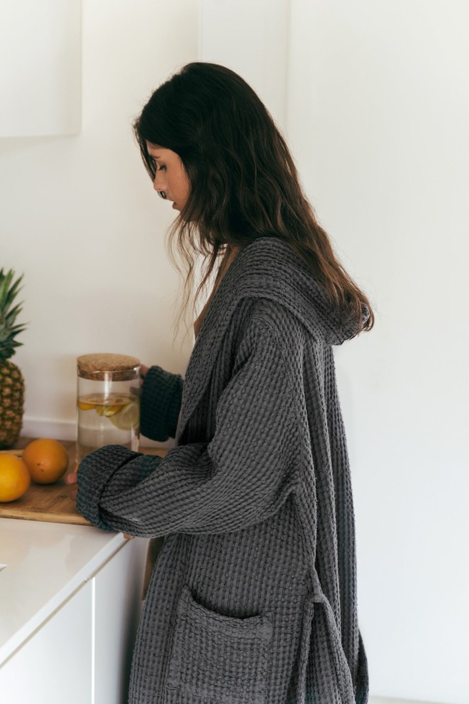 Waffle linen bathrobe Snuggle from AmourLinen