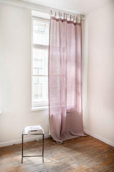 Tie top linen curtain in Dusty Rose via AmourLinen