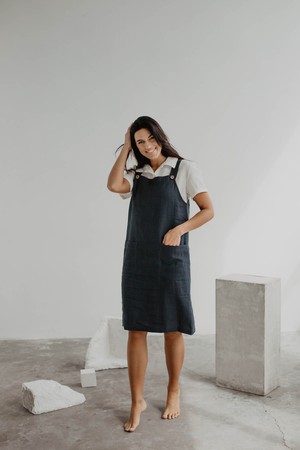 Linen apron dress JADE from AmourLinen